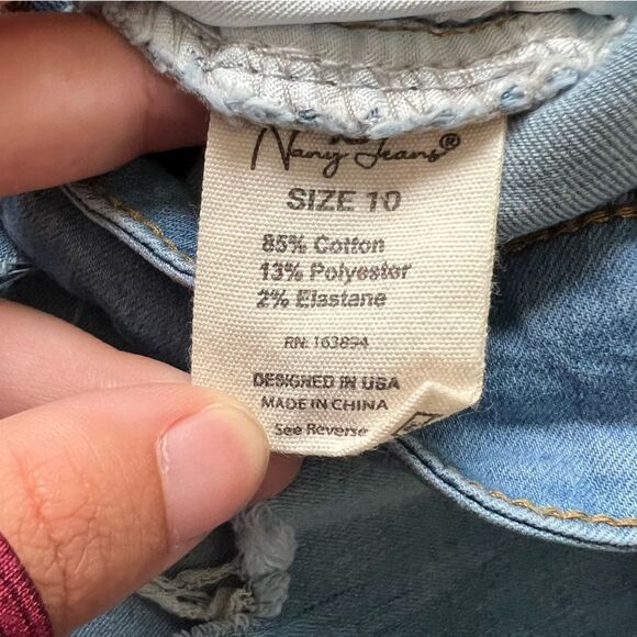 Nany Jeans Womens 10‎ Cotton Blend Light Wash High Rise Ripped Jeans - Picture 6 of 6